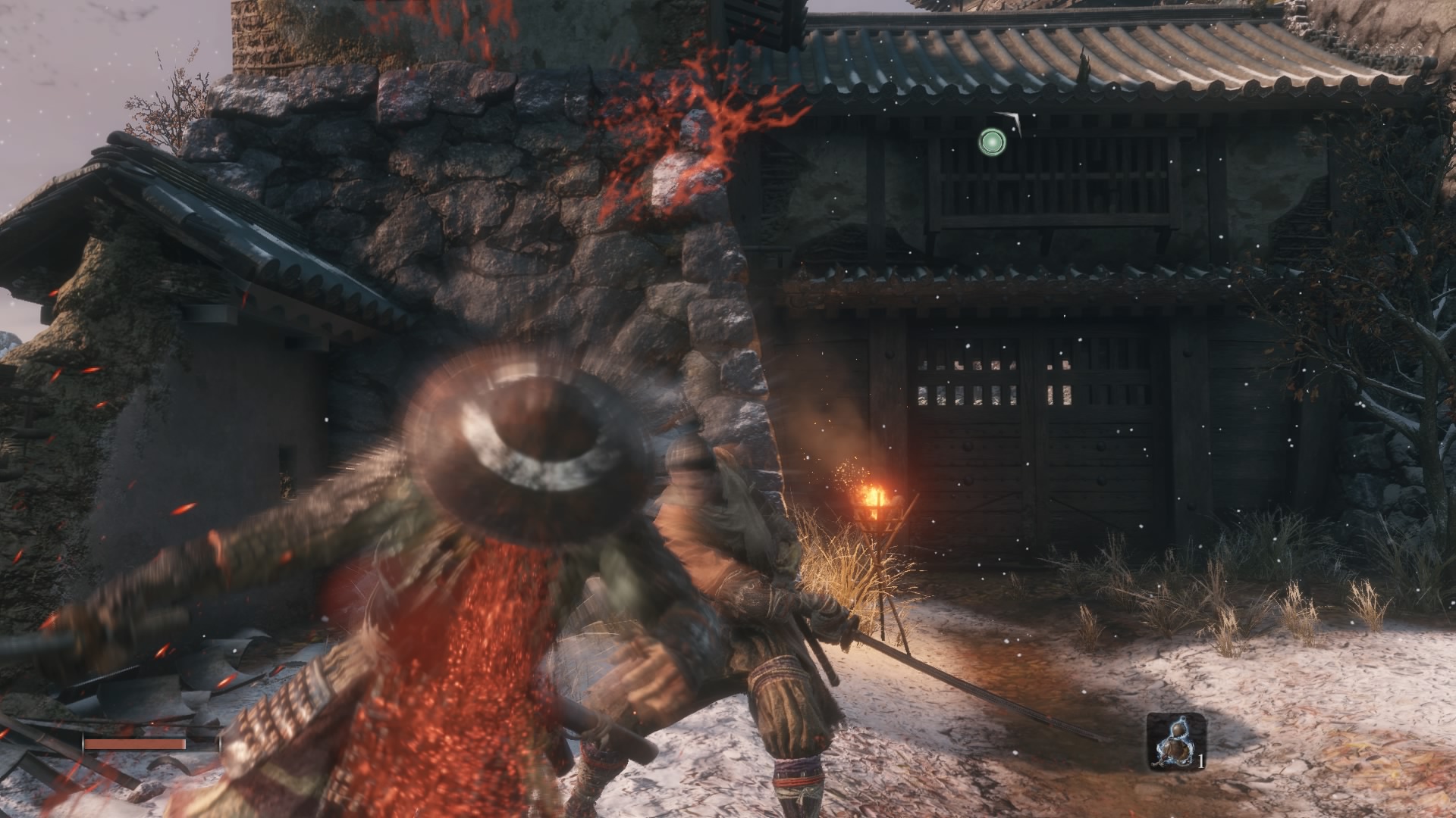 Wolf finishing a deathblow on a grunt. (Souls-like Games))
